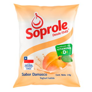 Yoghurt en Bolsa Sabor Damasco Soprole de 1lt