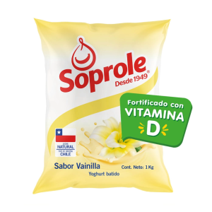 Yoghurt en Bolsa Sabor Vainilla Soprole de 1lt